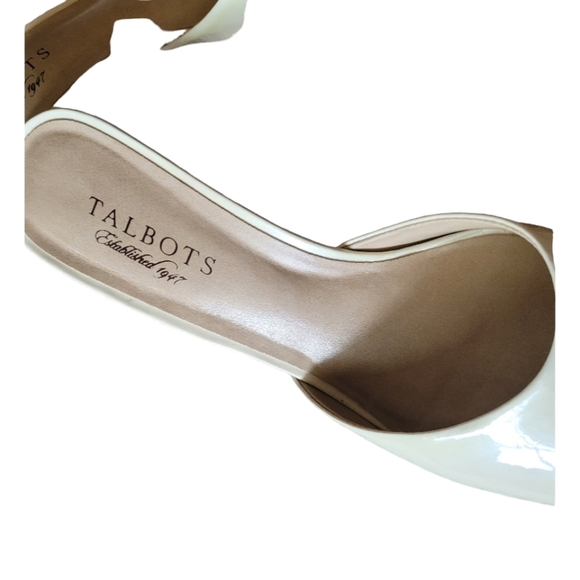 Talbots Slides Heeled Sandals Bone Cream Colored Size 8B - Picture 3 of 6
